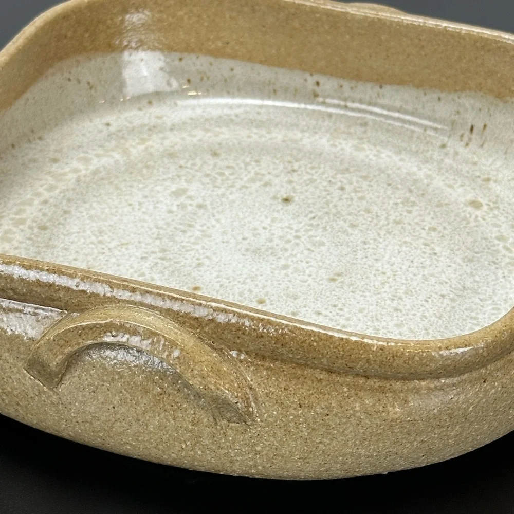 Vtg Devica Studio Art Pottery Baking Dish Made‎ in Portugal Speckled Earthenware